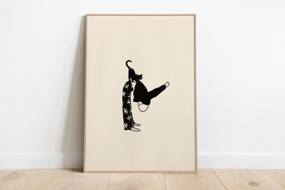 Sleepy Kitten Minimalist Canvas Wall Art Print