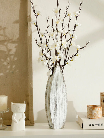 Nautical wooden vase whale tail coastal boho dried flower
