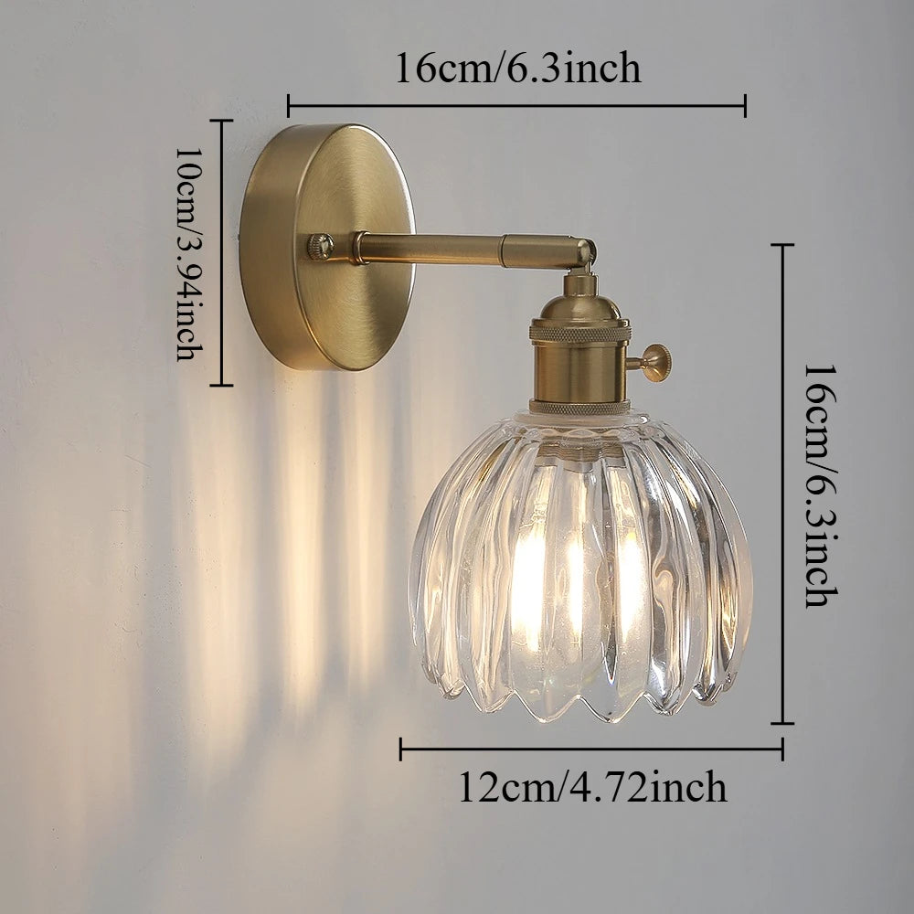 Nordic Green Tulip Glass Wall Sconce