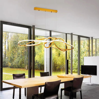 Rose gold linear LED pendant light, full-length view showing acrylic diffuser