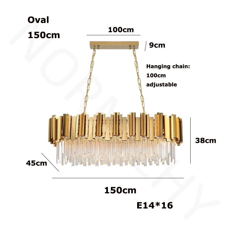 Chrome crystal chandelier at 15.7 in diameter with natural light