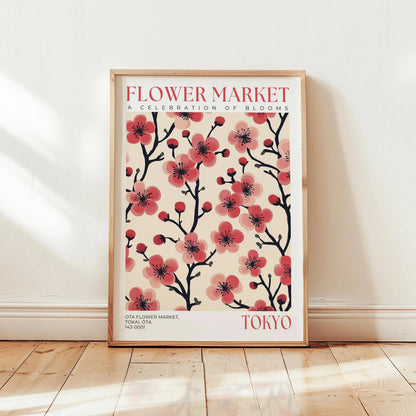 Nordic Floral Market Abstract Canvas Wall Art
