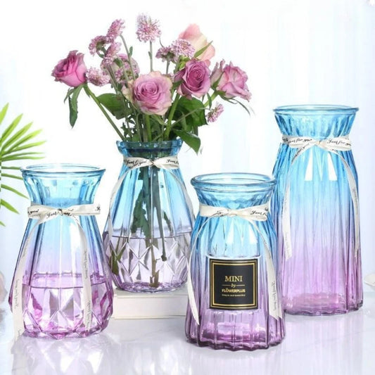 Nordic colored glass vase for hydroponic plants and living room