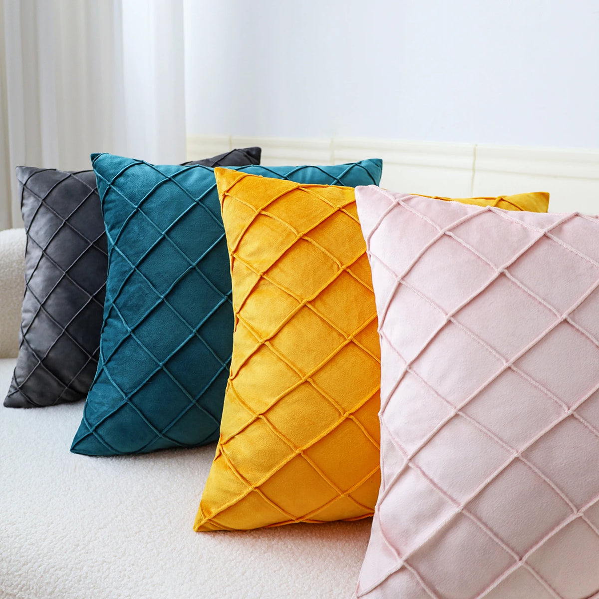 Geometric Velvet Throw Pillow Cover