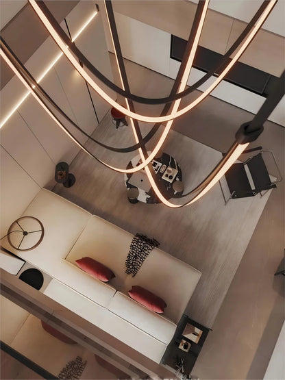 Black leather chandelier with chrome stainless steel hardware