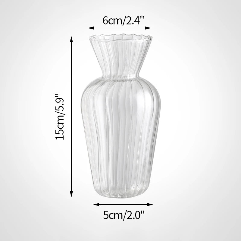 Minimalist Clear Glass Flower Vase