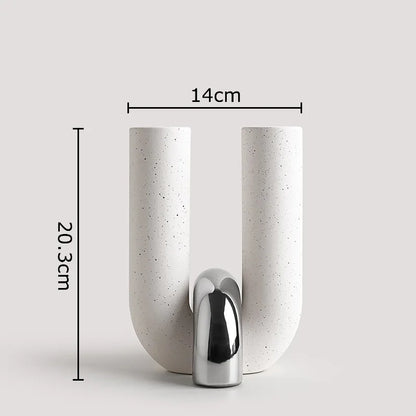 U-shaped ceramic vase flower pot porcelain desk decoration
