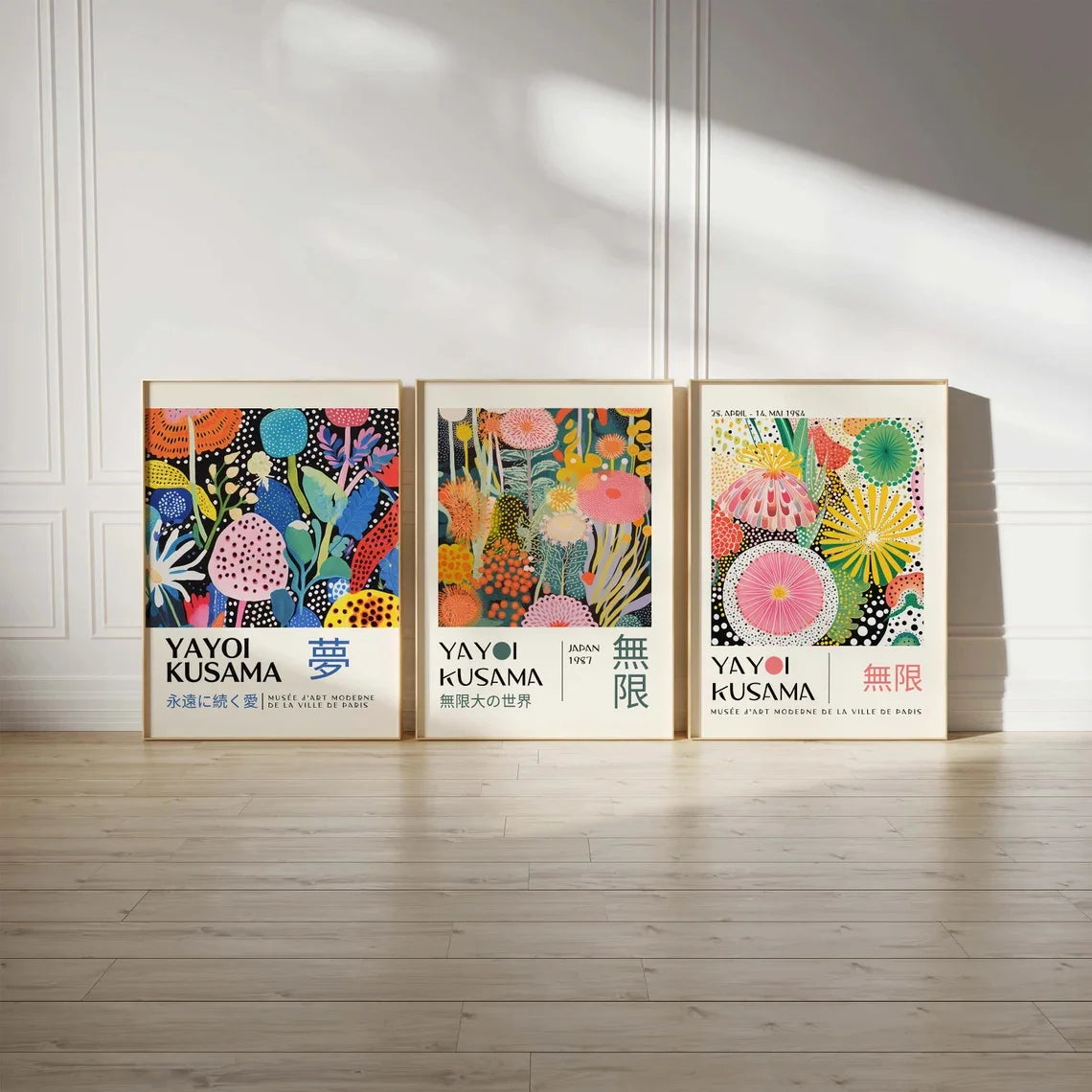 Yayoi Kusama Floral 3-Piece Canvas Wall Art Set