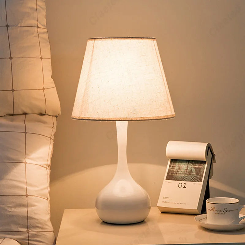 Creative European table lamp switched off showing clean silhouette
