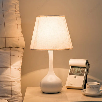 Creative European table lamp switched off showing clean silhouette