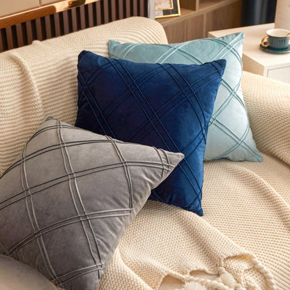 Geometric Velvet Throw Pillow Cover — alternate view