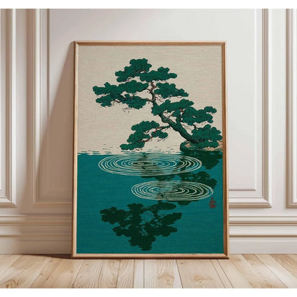 Japanese Botanical Tree Illustration Canvas Wall Art