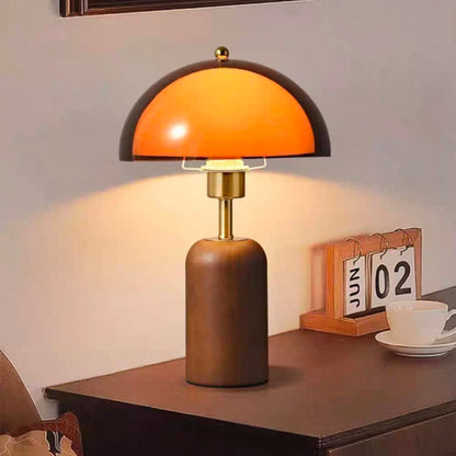 Japanese wooden acrylic LED table lamp 39cm dimmable front view