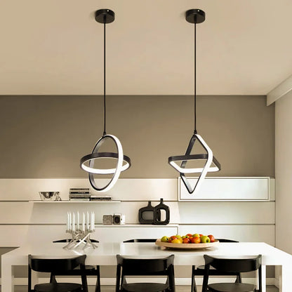 Black disc chandelier in plated aluminium with polished steel finish