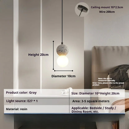 Concrete Ball Pendant Light
