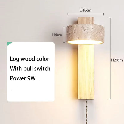 Wabi-Sabi Travertine Rotatable Wall Sconce