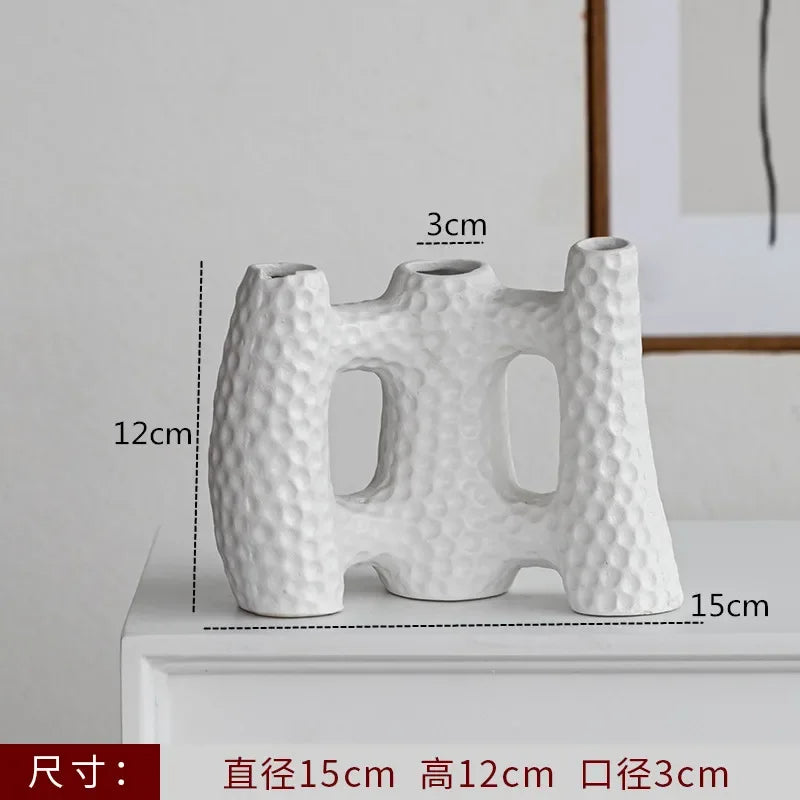 Nordic Black & White Art Ceramic Vase | Aurelia
