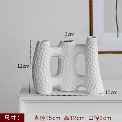 Nordic Black & White Art Ceramic Vase | Aurelia