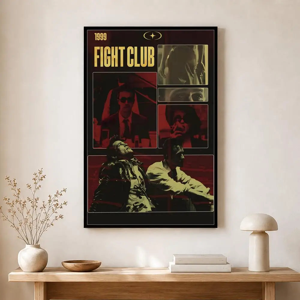Fight Club Movie Retro Art Canvas Wall Art Poster