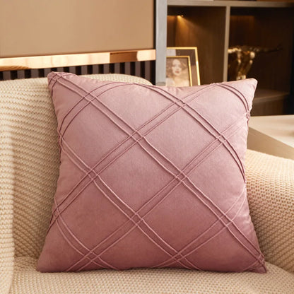 Geometric Velvet Throw Pillow Cover — styling detail