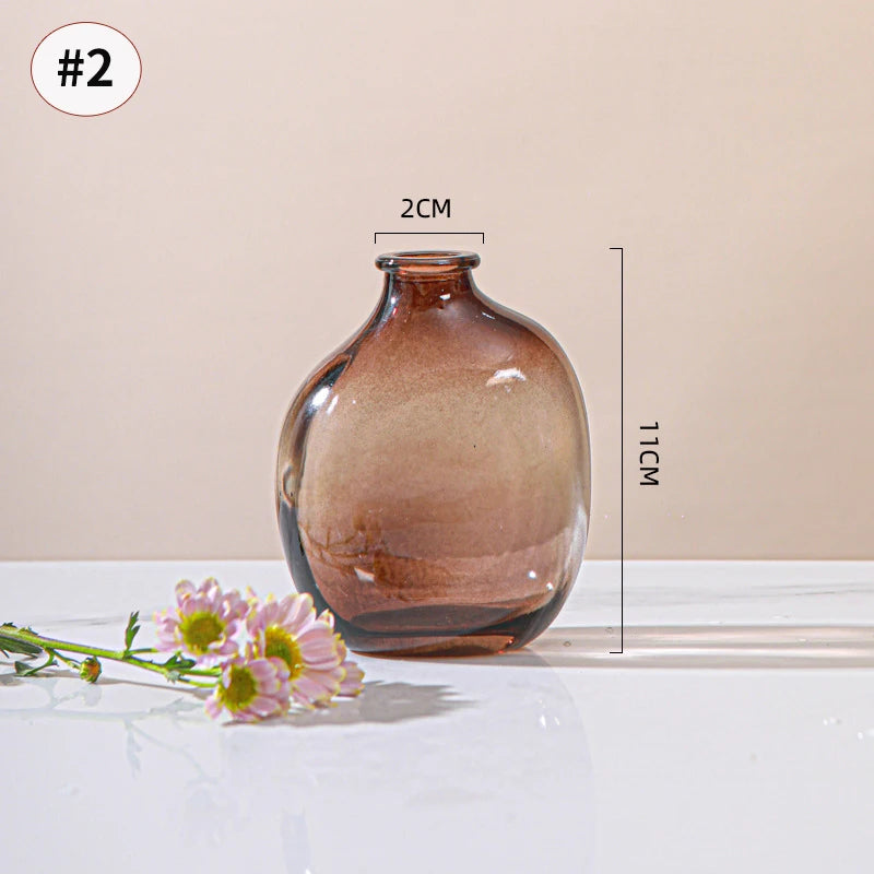 Brown Retro Glass Hydroponic Vase