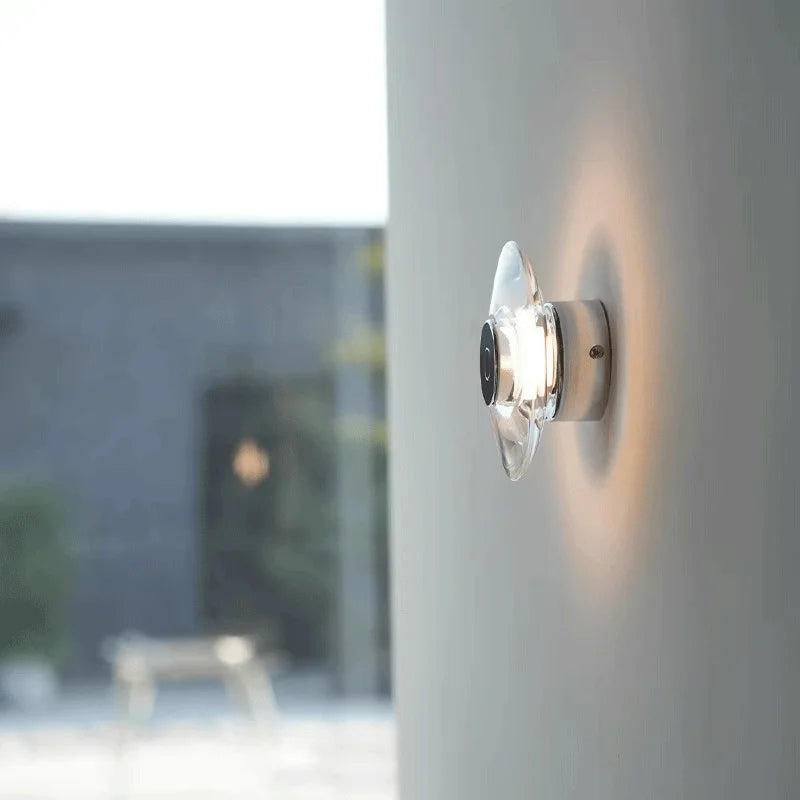 crystal wall sconce, close-up of shade and hardware detail