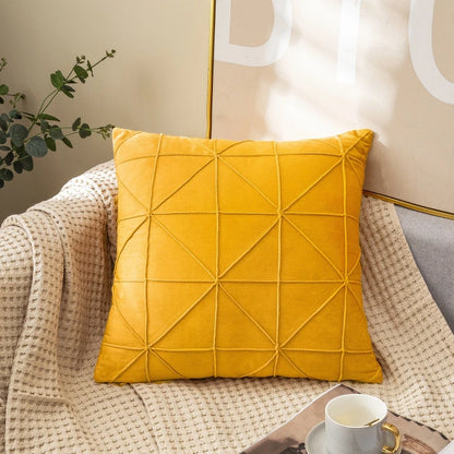 Checkered Velvet Throw Pillow Cover — styling detail
