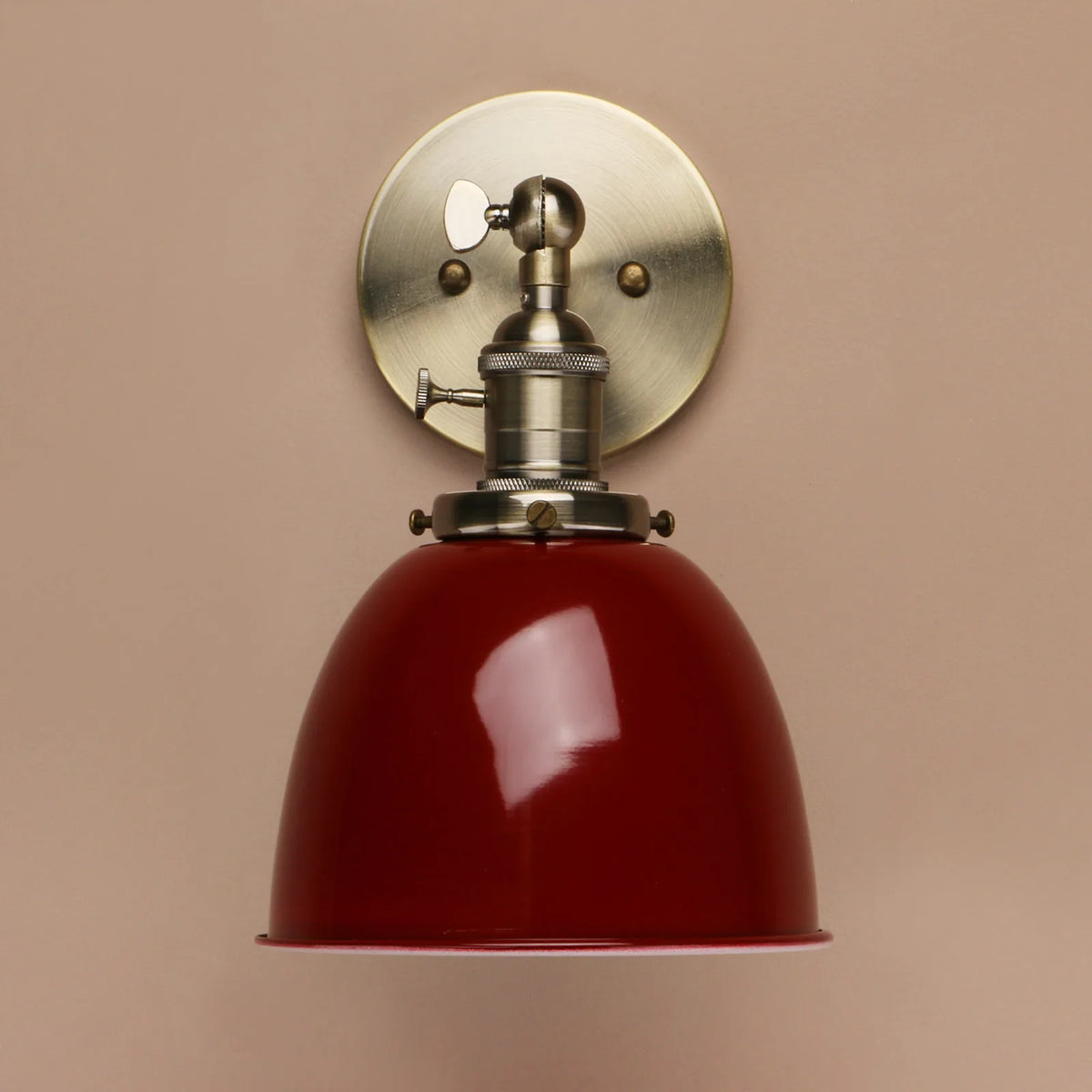 Matte Black Metal Dome Wall Sconce