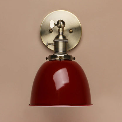 Matte Black Metal Dome Wall Sconce