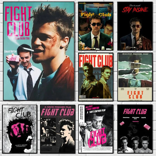 Fight Club Movie Retro Art Canvas Wall Art Poster