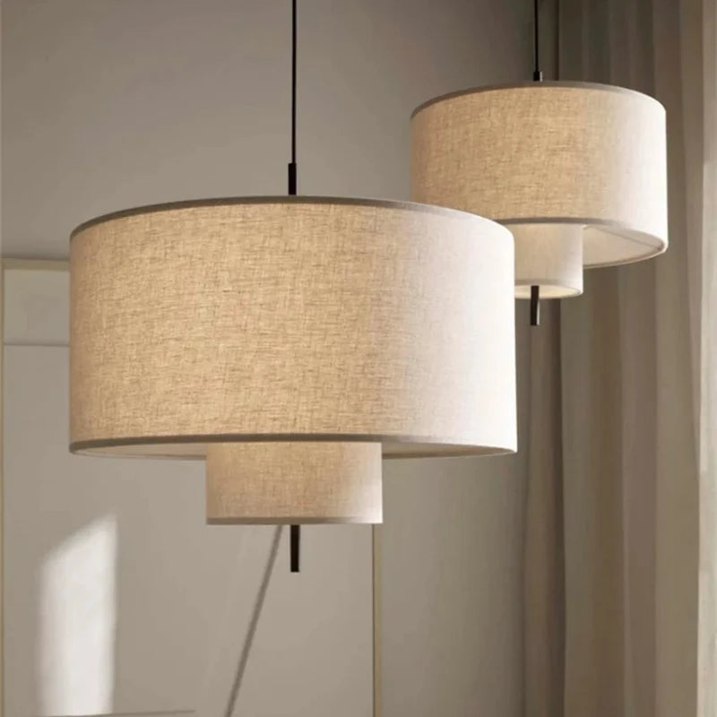 Fabric pebble chandelier at 23.6 in diameter with included LED bulbs