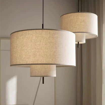 Fabric pebble chandelier at 23.6 in diameter with included LED bulbs