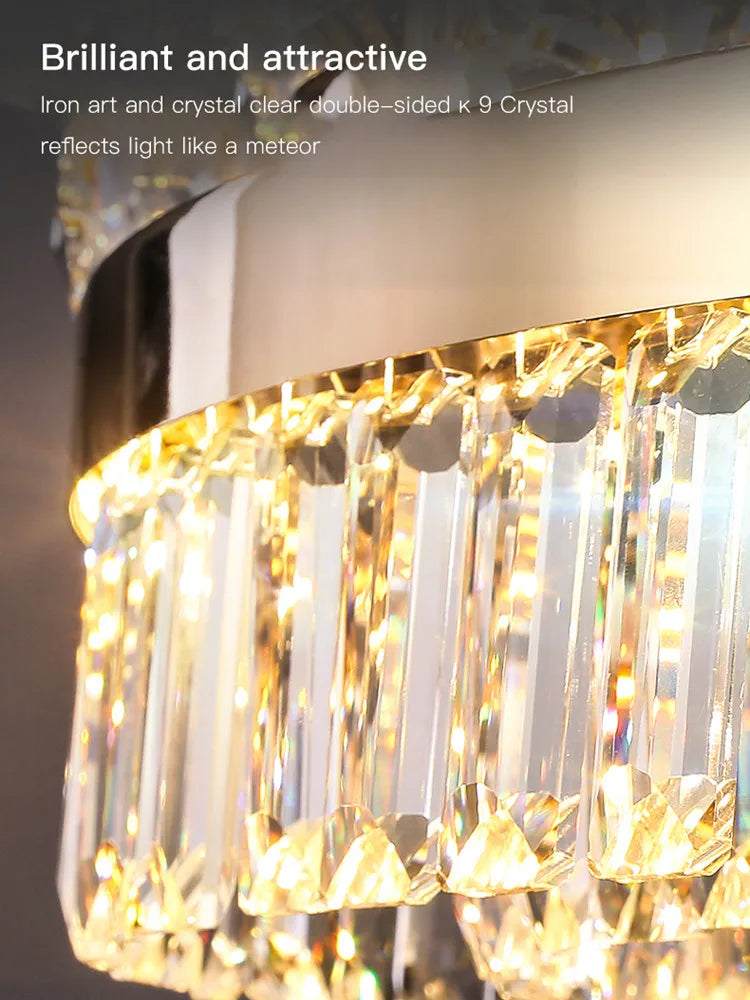 Linear crystal chandelier, 39.4 in long, for a dining table