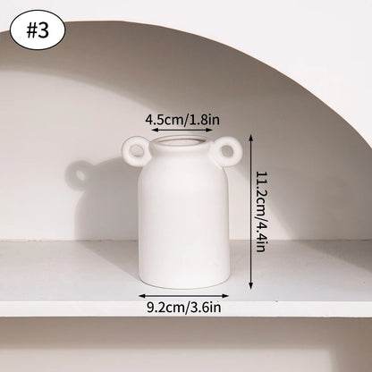 White Nordic Ceramic Flower Vase
