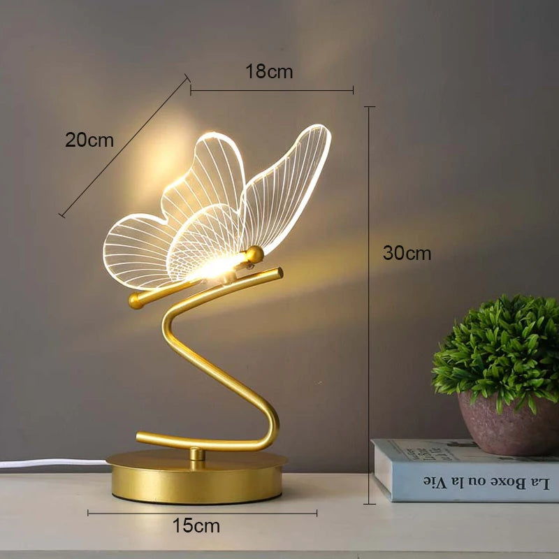 Butterfly lamp in living room restaurant setting decorative display