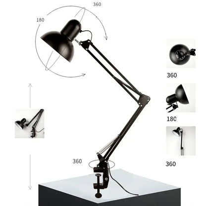 Metal architect lamp arm joint articulation close-up structural detail