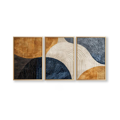 Japandi Nature Abstract Triptych 3-Piece Canvas Set