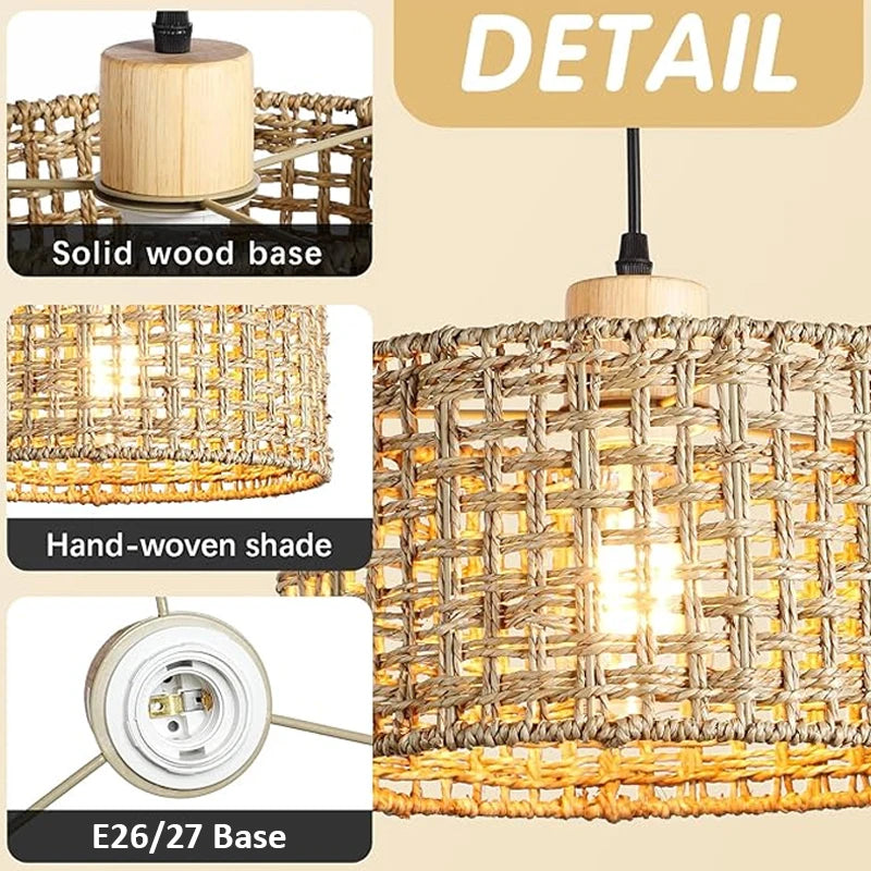 Wicker Basket Pendant Light