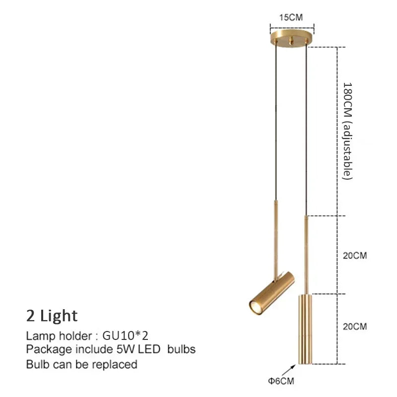 Electroplated brass toned spotlight chandelier with knob switch control
