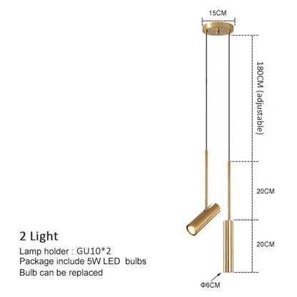 Electroplated brass toned spotlight chandelier with knob switch control