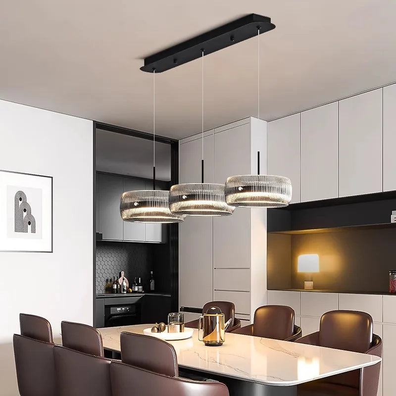 Glass Stone Linear Chandelier