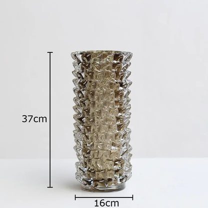 Textured Wrinkle Clear Glass Vase
