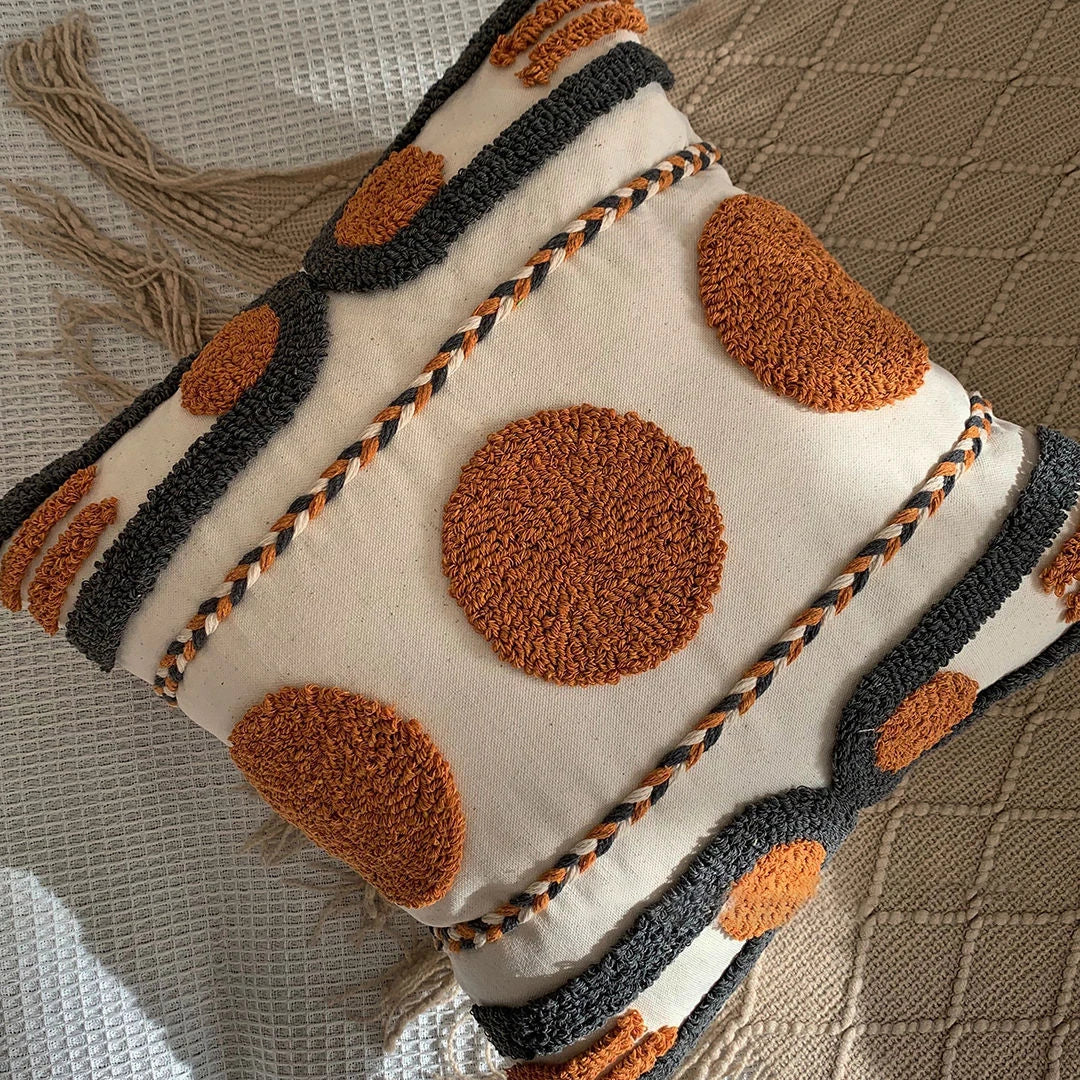 Bohemian Embroidered Tassel Pillow Cover