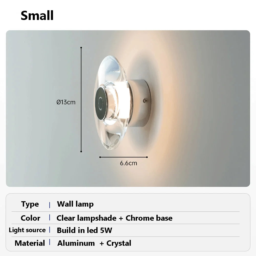 Modern Italian Crystal LED Wall Sconce