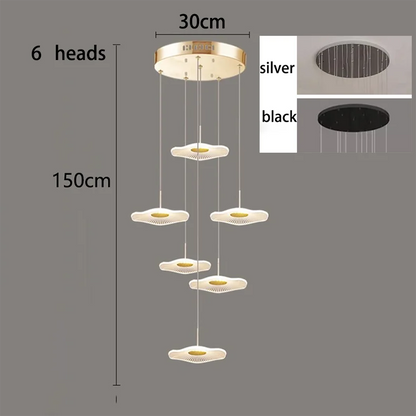 Fifteen head cascade chandelier on a 19.7 in (50 cm) canopy