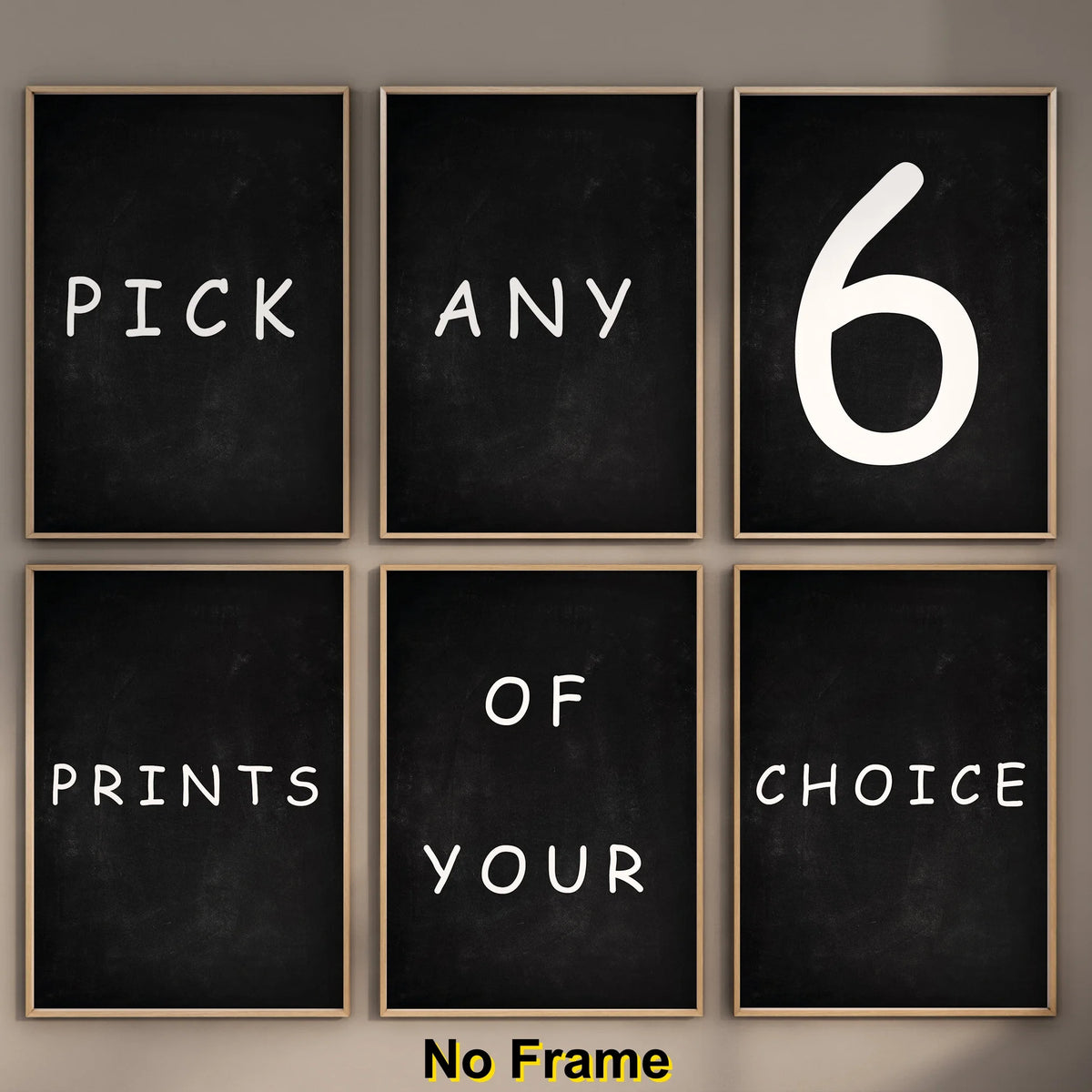 Custom 6-Piece Personalised Canvas Wall Art Set