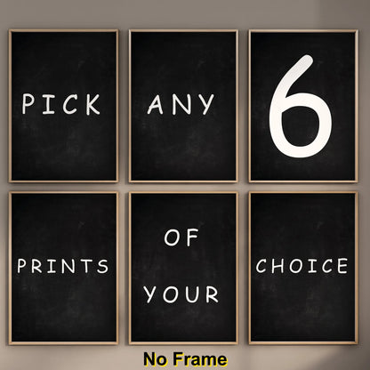 Custom 6-Piece Personalised Canvas Wall Art Set