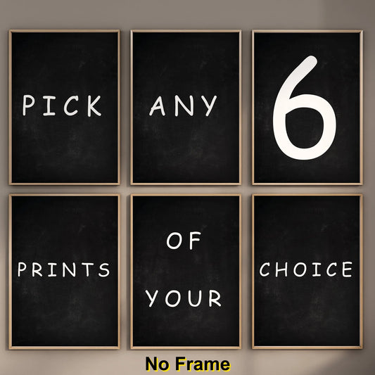 Custom 6-Piece Personalised Canvas Wall Art Set