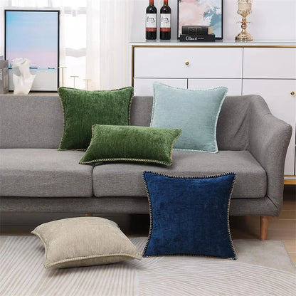 Solid Chenille Throw Pillow Cover — alternate view
