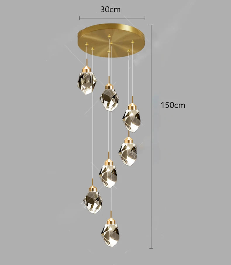 Fifteen head chandelier, 23.6 in across, with a 78.7 in cord drop
